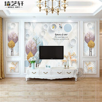 TV background wall wallpaper new 2020 models Wall cloth living room 8D stereo TV TV wallpaper mural decoration