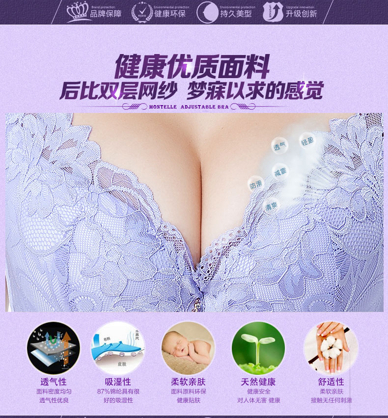 Vòng thép mỏng cộng với phân bón XL áo ngực tụ tập chống chảy xệ ngực lớn đồ lót lớn màu đỏ năm nay áo lót ko gọng