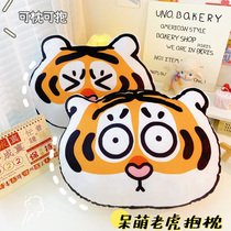 2022 tiger year cute little tiger cuddle with pillow tiger head New year sofa Living room sleeping on the back of the pillow Zodiac tiger paparazzi