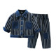 Boys autumn suit 2022 new baby autumn handsome and fashionable striped two-piece children's autumn trendy children's clothing