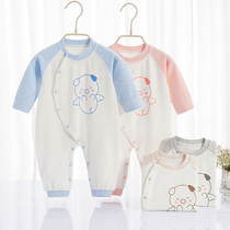 Baby 0-6 March Spring loaded newborn clothes One-piece Clothes Baby Pure Cotton Khaclothes Bottom Spring Autumn Pyjamas Climbing Clothes