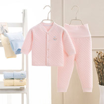 Baby clothes suit autumn and winter male and female baby autumntypants warm inner clothes clip cotton high waist and belly care childrens home clothes