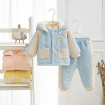 Baby Clothes Plus Suede Thickened Winter Warm Newborns Out of clothing Baby suit clips cotton cotton clothes winter clothing