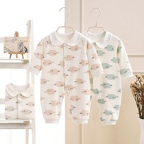 Newborn Baby Conjoined Clothes Spring Autumn Winter Womens Baby Sleepwear Long Sleeves Pure Cotton Early Life Autumn Clothes Khacoat Without Bone