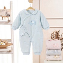 Newborn baby clothes autumn and winter plus thick cotton 0-3 June newborn conjoined clothes and cotton baby out of service