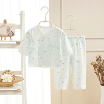 Newborn baby clothes pure cotton lingerie 0-3 months 6 baby spring autumn summer slim first birth two suits monk clothes