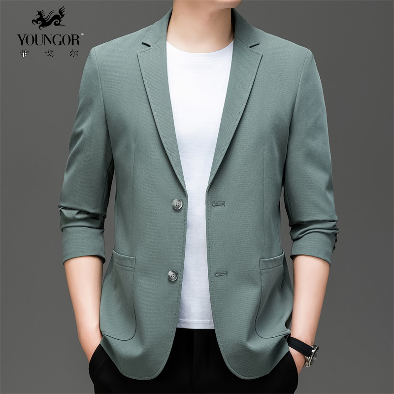 Youngor Genuine Men's Business Suit Jacket 2026 Spring and Autumn Thin Casual Single Jacket Wrinkle-Resistant No-Iron Casual Jacket