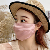 Real silk mask silk 100% mulberry silk sunscreen spring summer breathable outdoor double autumn and winter comfort mask washable