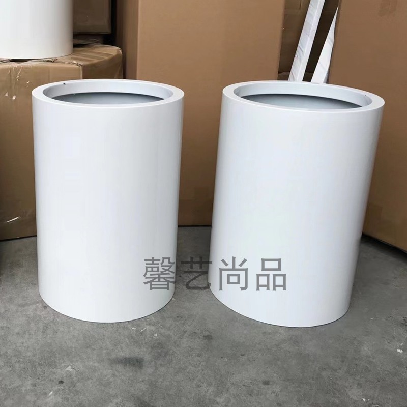 Iron Art Flowerpots Floor Large Vase White Round Green Implanter Metal Floral Bowl minimalist Hyundai