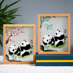 Sichuan Embroidery Double-Sided Embroidered Panda Figurine, Chinese-Style Gift for Foreigners, Chengdu Souvenir