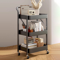 Foldable bookshelf mobile trolley floor with wheels bedroom snack rack storage rack kitchen storage storage shelf