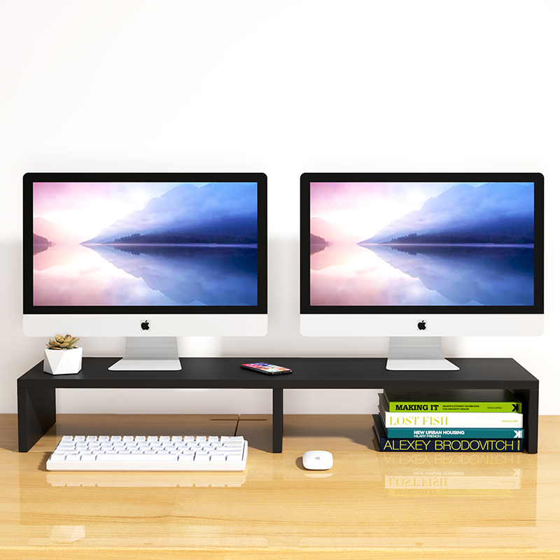 Dual-screen display bracket 34 inch computer screen heightening desktop combined multiscreen 32 inch screen fixed base