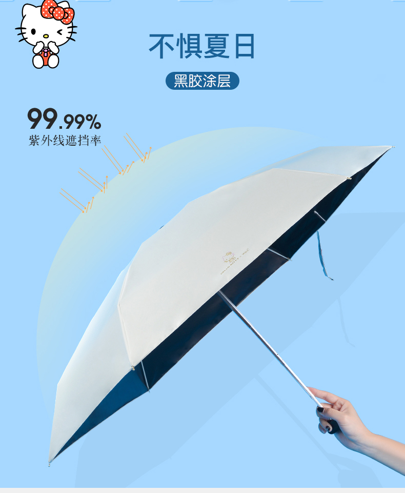 W.P.C HelloKitty 联名款 轻量晴雨伞 99包邮 三折/五折2款可选 W.P.C HelloKitty 联名款 轻量晴雨伞 99包邮 三折/五折2款可选