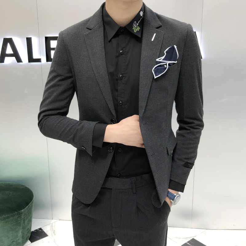 Western-style suit men's body Han version Youth handsome and casual business positive dress Inn Wind trendy groom wedding gown