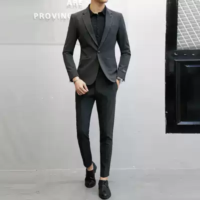 Korea Dongdaemun suit suit Men's British small suit Men's slim business dress Groom wedding dress