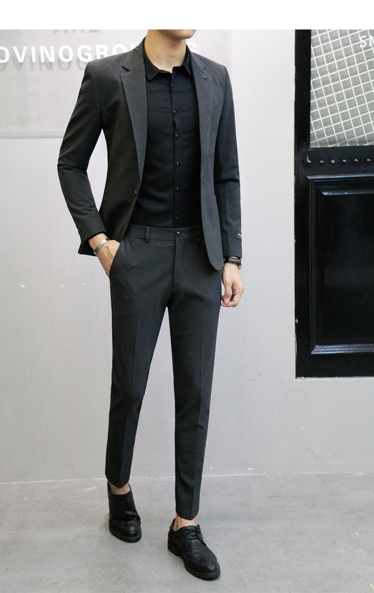 Bộ đồ vest Hàn Quốc Dongdaemun Bộ đồ vest nam Anh Bộ đồ nhỏ cho nam Váy công sở mỏng Váy cưới chú rể vest nam