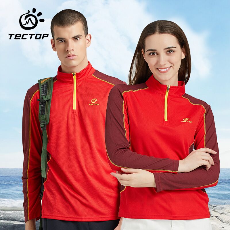 Outdoor Speed Dry Jersey Man Long Sleeve Summer Collar Running Fitness Sport T-Shirt Woman Loose Breathable Quick Dry Clothes Tango