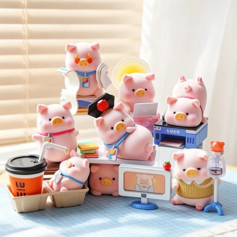 Authentic Toyzeroplus Zero Plus Canned Pig Lulu Busy at Work Series Blind Box Flocked Trendy Toy Figurine Authentic Toyzeroplus Zero Plus Canned Pig Lulu Busy at Work Series Blind Box Flocked Trendy Toy Figurine