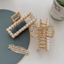 Exquisite high-end sense of pearl clip Korean female net red high-end temperament headdress fixed hair fairy hair accessories