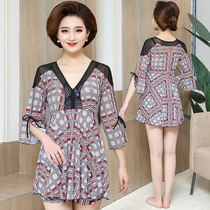 Large size swimsuit female fat m200 pounds thin belly loose conservative flat angle mid-sleeve hot spring swimsuit rims gathered
