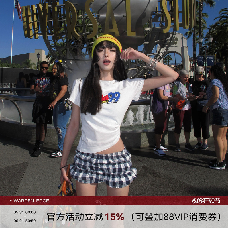 Hanhaotian Warden Edge Low-Waist Plaid Shorts for Women, Summer Slim-Fit Slimming Stacked Shorts, Casual Floral Shorts