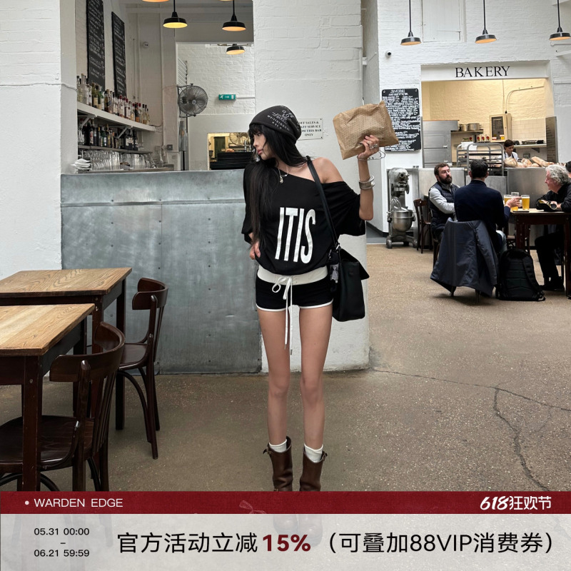Korean Sweet Warden Edge Black and White Prelude Black Low-Waist Drawstring Shorts for Women Summer Hot Girl Slimming Casual Pants Korean Sweet Warden Edge Black and White Prelude Black Low-Waist Drawstring Shorts for Women Summer Hot Girl Slimming Casual Pants
