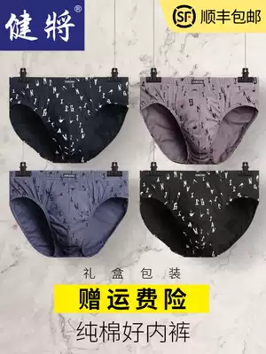 Jianjiang underwear men's briefs pure cotton breathable safety pants trend personality youth cotton loose men's pants