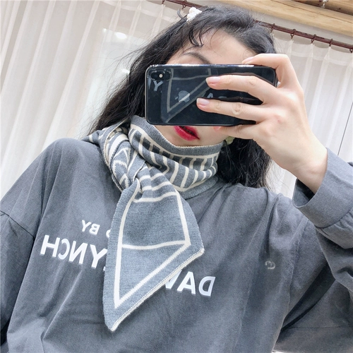 Зимний шарф, брендовый удерживающий тепло трикотажный универсальный шейный платок, в корейском стиле