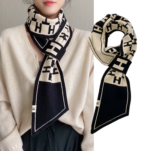 Tide, демисезонный универсальный утепленный трикотажный шарф, в корейском стиле, с защитой шеи