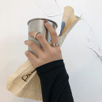 19studio Korea ins ring male Korean fashion trend simple cold wind wild titanium steel couple ring for men and women