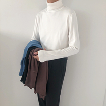 19studio autumn and winter 100 hitch bottom jersey Korean version trending in pure color high collar sweater male and female
