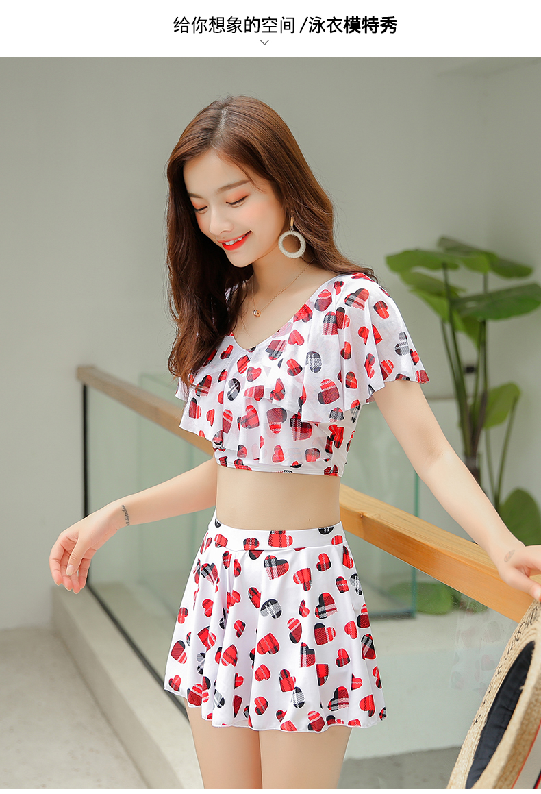 Áo tắm nữ xẻ hai mảnh bảo tồn mỏng bụng giảm béo kiểu váy cỡ lớn gợi cảm tụ tập nhỏ áo tắm mùa xuân nóng bỏng áo 2 mảnh