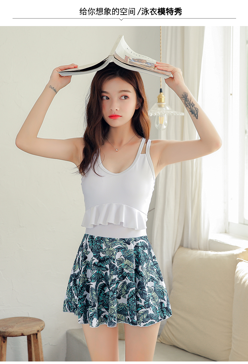 Áo tắm nữ liền thân bảo thủ thon gọn váy giảm béo che bụng thu thập kích thước lớn nhỏ nhỏ tươi nóng mùa xuân áo tắm - Bộ đồ bơi One Piece đồ bơi liền thân nữ