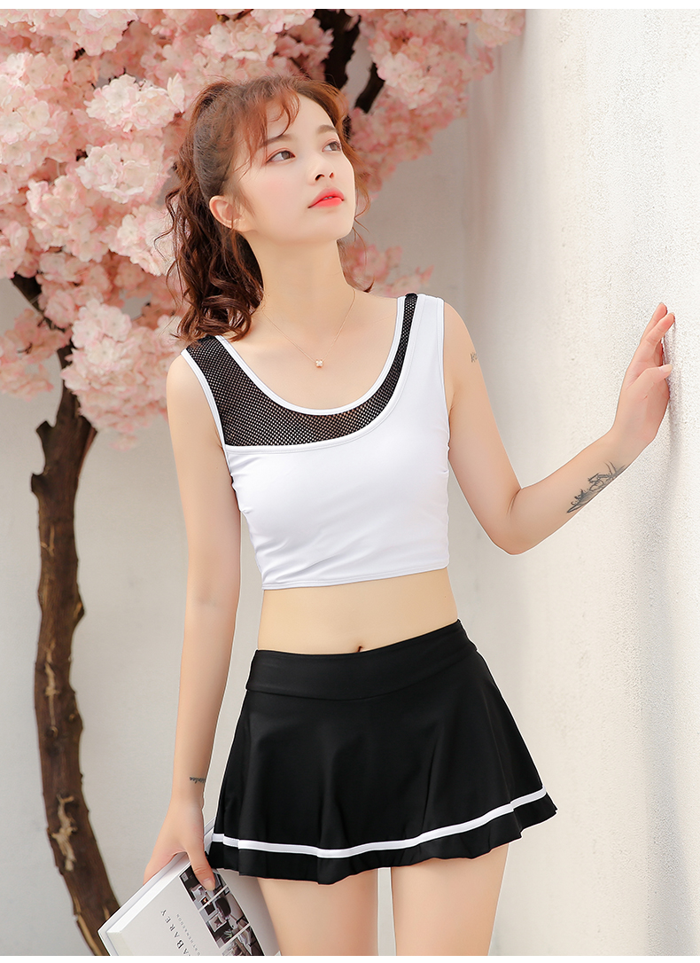 Áo tắm nữ xẻ eo cao đã mỏng bảo thủ che bụng váy kiểu boxer gợi cảm hai mảnh nóng bỏng mùa xuân sinh viên nhỏ tươi. - Bộ đồ bơi hai mảnh bikini 2 mảnh nữ