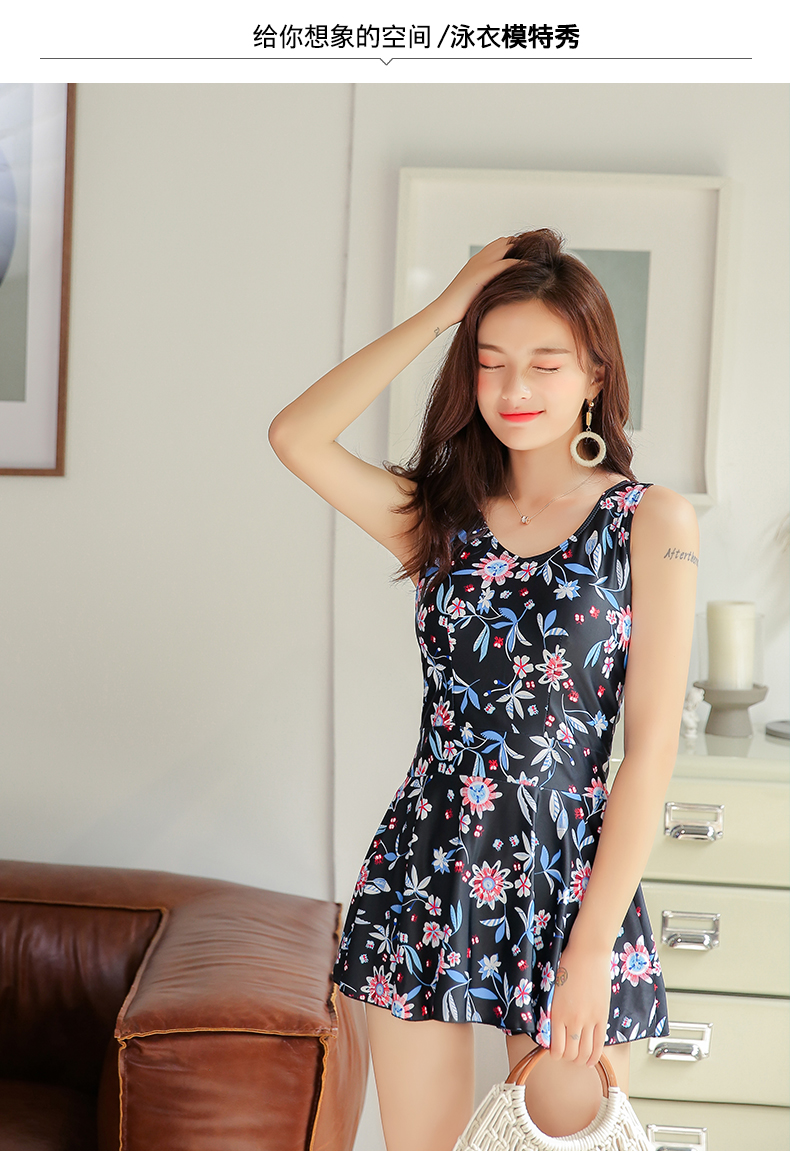 Áo tắm nữ bảo thủ liền kề giảm béo bụng gợi cảm thu thập kích thước lớn bong bóng spa sinh viên mới nhỏ áo tắm tươi - Bộ đồ bơi One Piece đồ bơi nữ một mảnh