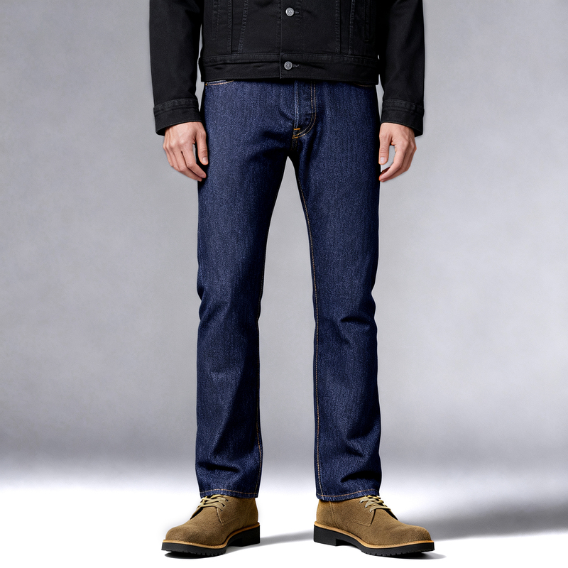 American Levi's 501 Men's Classic Original Color Straight-Leg Jeans 00501-0115 Has Been Washed, Autumn