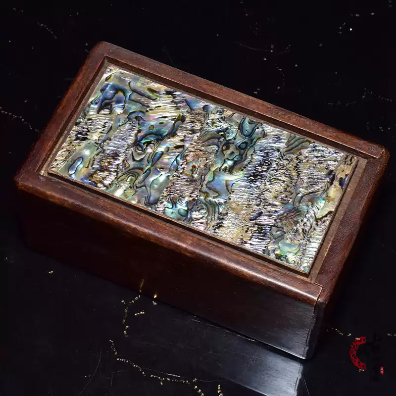 古玩鑲嵌彩貝殼螺鈿首飾盒木盒收納盒仿古木雕帶榫栁 古玩鑲嵌彩貝殼螺鈿首飾盒木盒收納盒仿古木雕帶榫栁