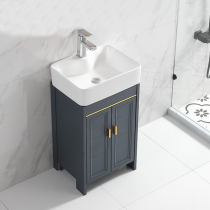 Floor-type small size bath room cabinet combined washbasin toilet ceramic washbasin balcony washing table narrow long aluminum