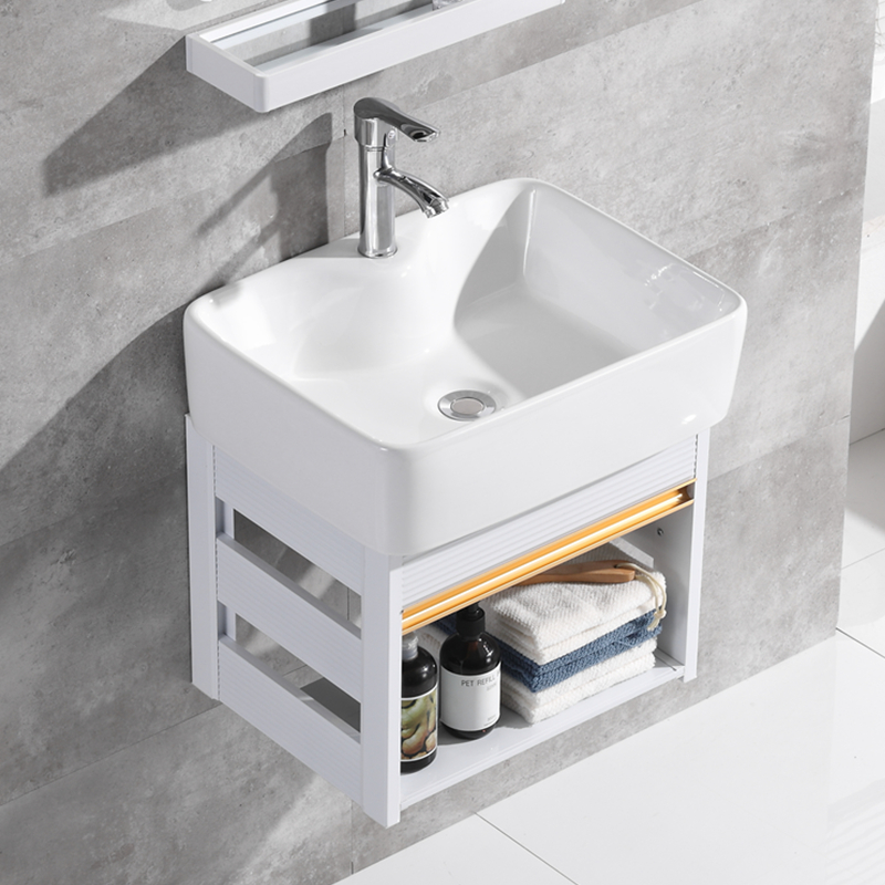 Home Hanging Wall Style Washbasin Cabinet Combined Ceramic Washbasin Makeup Room Small house Mini Easy wash table