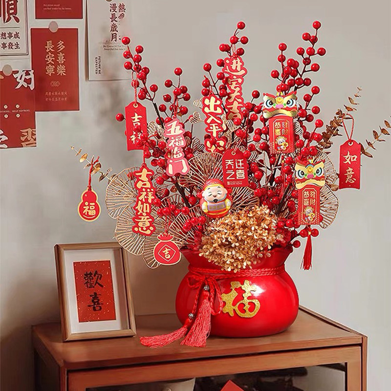 2025蛇年发财果福桶，新年红果抱抱桶，让客厅喜气洋洋🎉-福桶-淘宝百科网