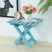 Nordic solid wood square table balcony flowerpot shelf wooden floor folding flower stand retro decorative photo props