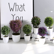 Mini simulation plant potted green plant bonsai plastic fake flower fake tree ball living room counter decoration small flower ball ornaments