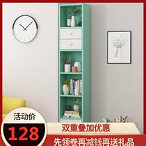 Narrow bookcase 20cm Wall bedroom student ornaments table wooden creative storage rack gap locker ornaments