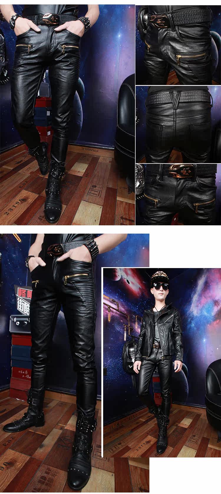 Pantalon cuir homme serré pour automne - Ref 1478907 Image 7
