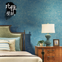 Vintage Plain Non-woven Mediterranean Blue Wallpaper Home Background Living Room Bedroom American Wallpaper