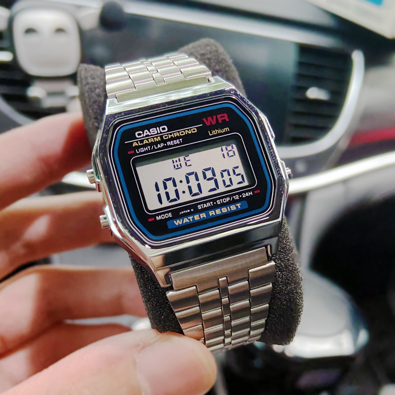 [Made in Japan] Casio Men's Watch Small Silver Watch Retro Square Digital Watch A159Wa-N1Df