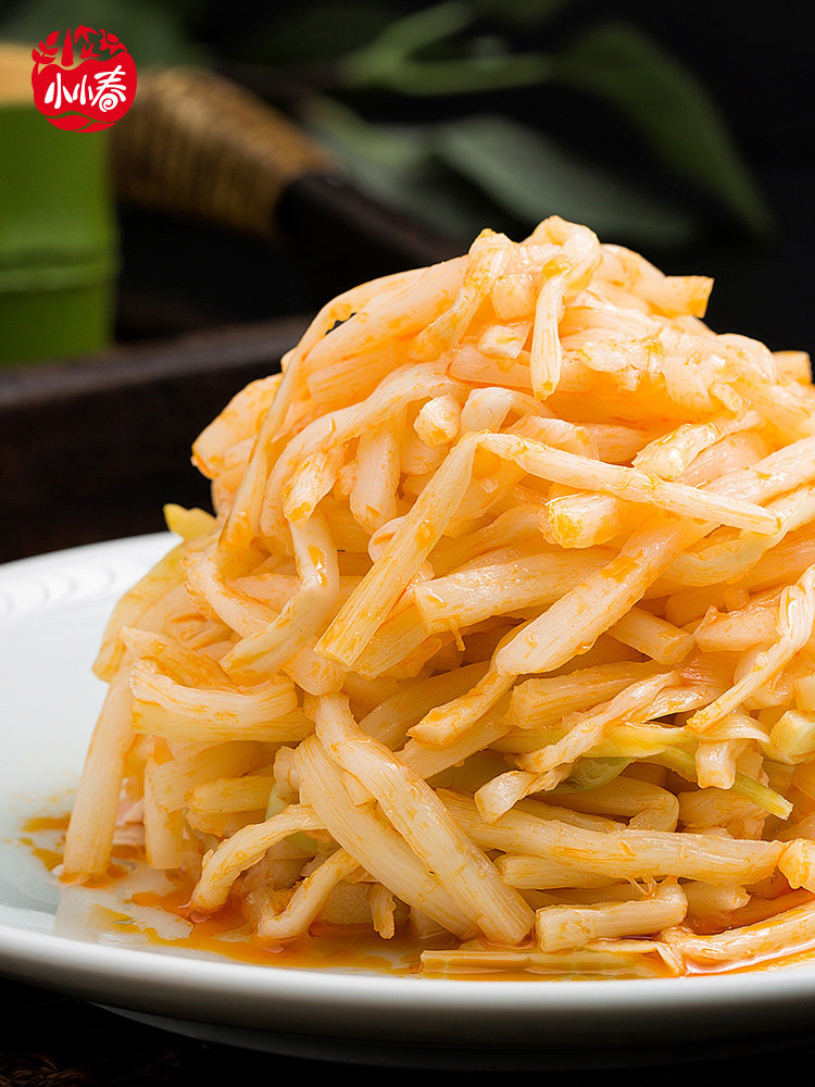 Xiaoxiaochun Spicy crispy bamboo shoots 400g Red oil bamboo shoots Vegetarian red oil bamboo shoots dried pickled pepper bamboo shoots 4 bags