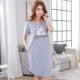 Váy ngủ nữ mùa hè cotton ngắn tay Hàn Quốc ngắn tay cotton tươi có thể mặc đồ ngủ cho bà bầu mùa hè