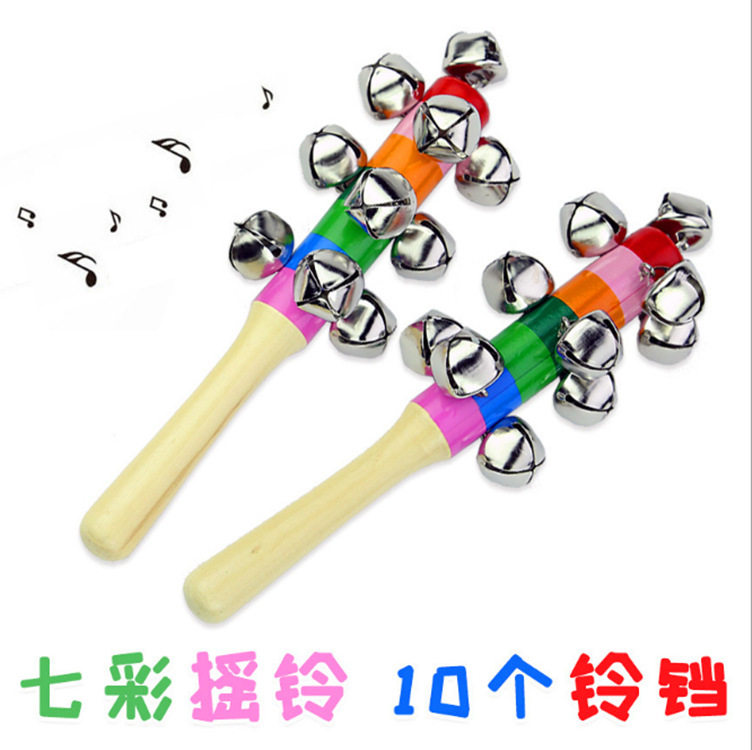 Rainbow Hand Rocking Bell Kindergarten Light Instruments Fuck Children Early Playground Cheerleader Dance Props 10 Suzuki