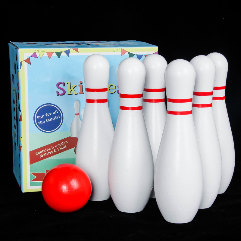 Large wooden bowling toys Children's indoor sports set Kindergarten baby parent-child outdoor ball toys